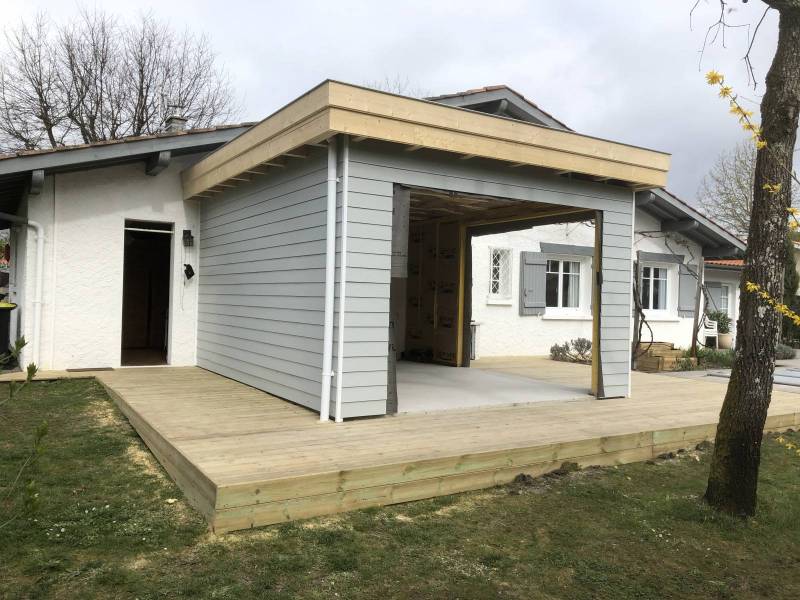 Agrandissement d'une maison avec ossature bois a Lanton